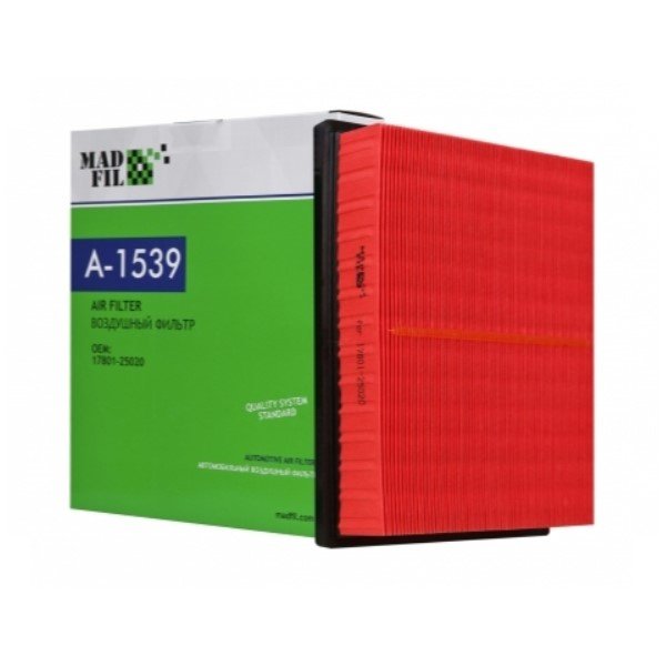Фильтр воздушный Madfil A-1539 (17801-25020 Оригинал Toyota/AG652 Goodwill/A-1044 Vic)