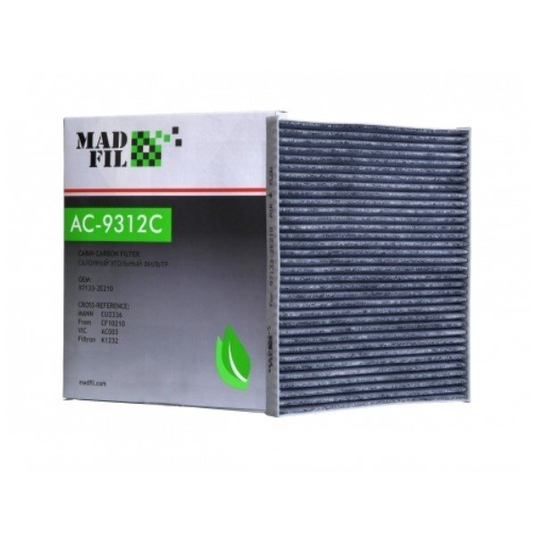 Фильтр салонный Madfil AC-9312C угольный (CUK 2336 Mann/97133 2E210 Mobis)
