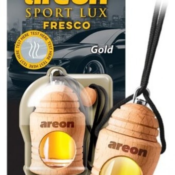 Ароматизатор подвесной бутылочка в дереве AREON FRESCO Sport LUX GOLD
