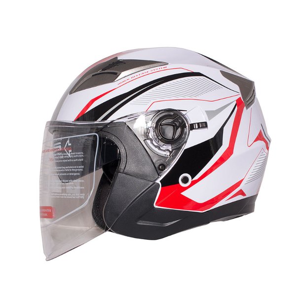 Шлем открытый RACER BLD-708 L белый/красный