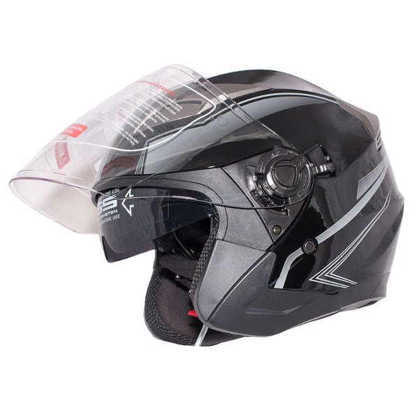 Шлем открытый RACER BLD-708 L черный/серый