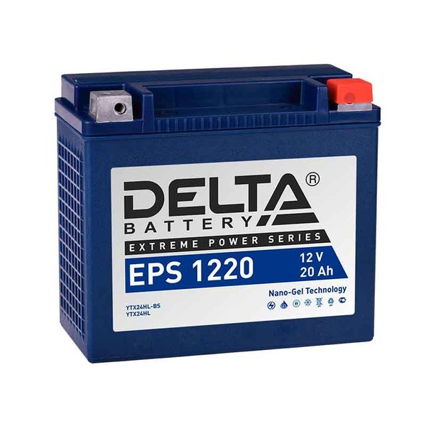 Аккумулятор мото Delta EPS 1220 (YTX24HL-BS) 20 А/ч L