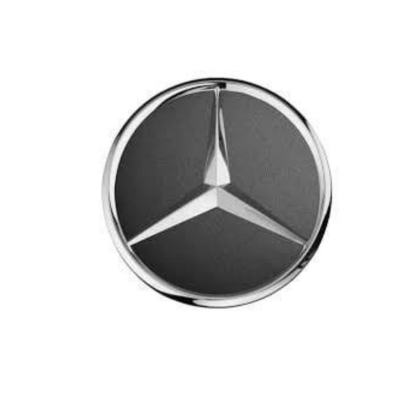 Заглушка диска Mercedes 74мм черный/хром