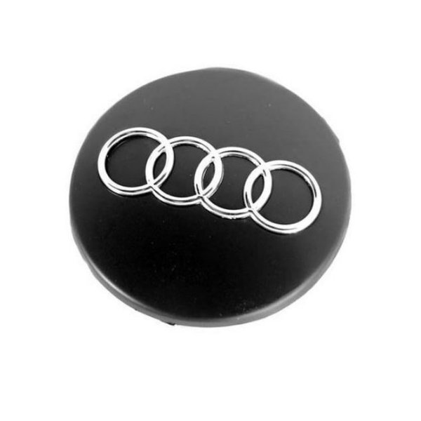 Заглушка диска Audi 65мм черный/хром