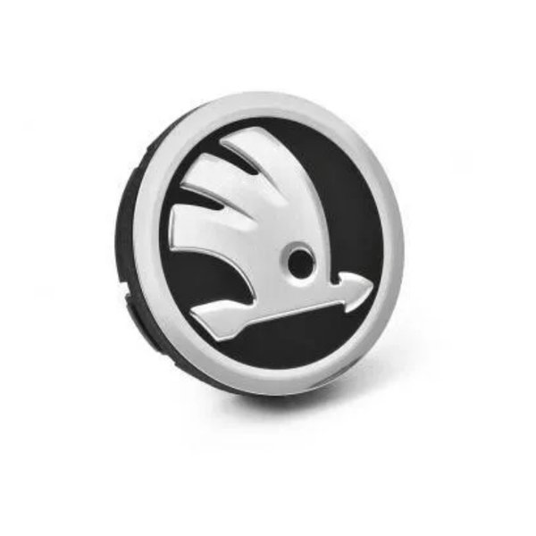Заглушка диска Skoda 56мм черный/хром