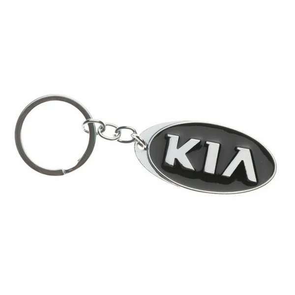 Брелок для авто металлический хром KIA