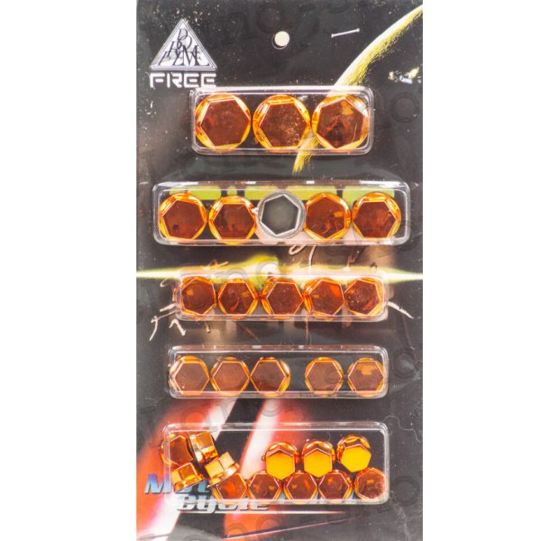 Колпачки на болт/гайку набор оранжевый