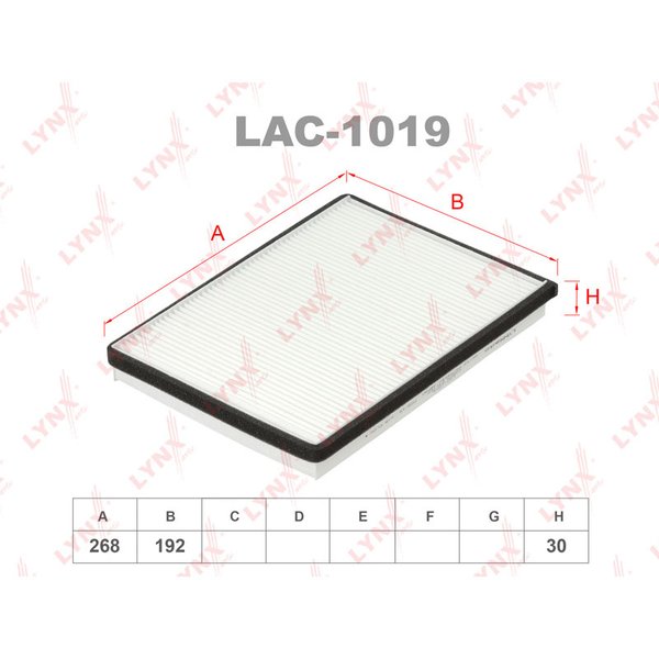 Фильтр салонный Lynx LAC-1019