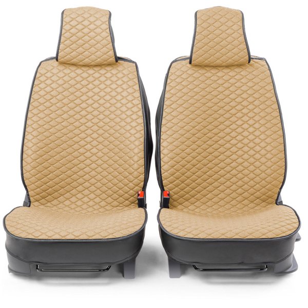 Накидки на сиденье Car Performance передние 2 шт  fiberflax бежевые 10шт/уп CUS-2032 BE