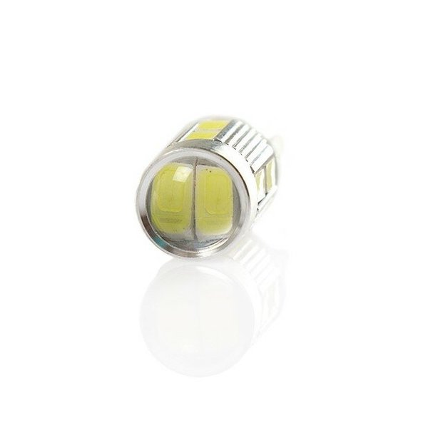 Лампа св/д T10 12V 5630 MKL White Линза →