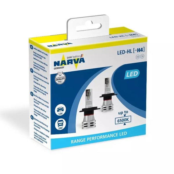 Лампа H4 Range Performance LED 6500K 12/24V RPL2 X2 Narva (2 шт)