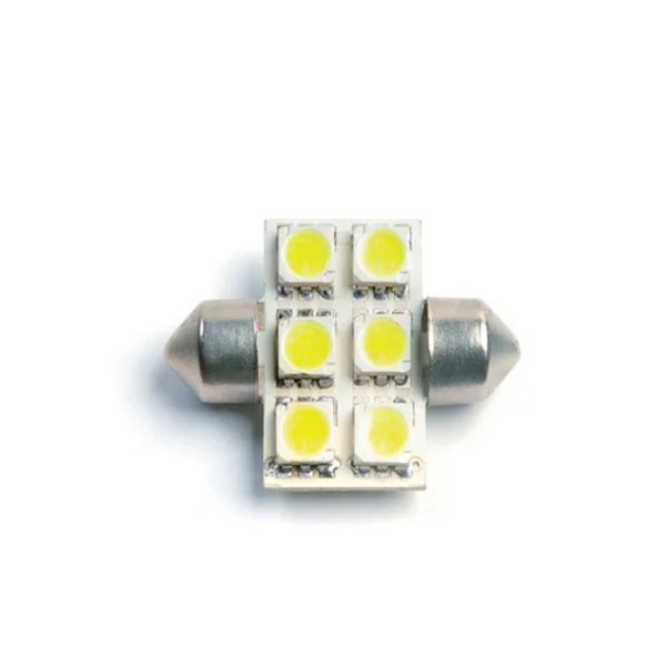 Лампа св/д T11*31 12V 6 SMD LED White 
