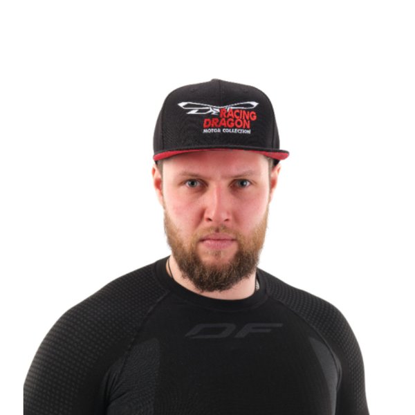 Бейсболка Modern DF Black-Red. Racing Dragon (Прямой козырек) (бр) Dragonfly