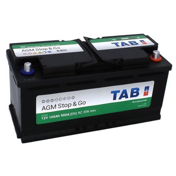 Аккумулятор Tab Ecodry Stop&amp;amp;Go AGM 105 А/ч L