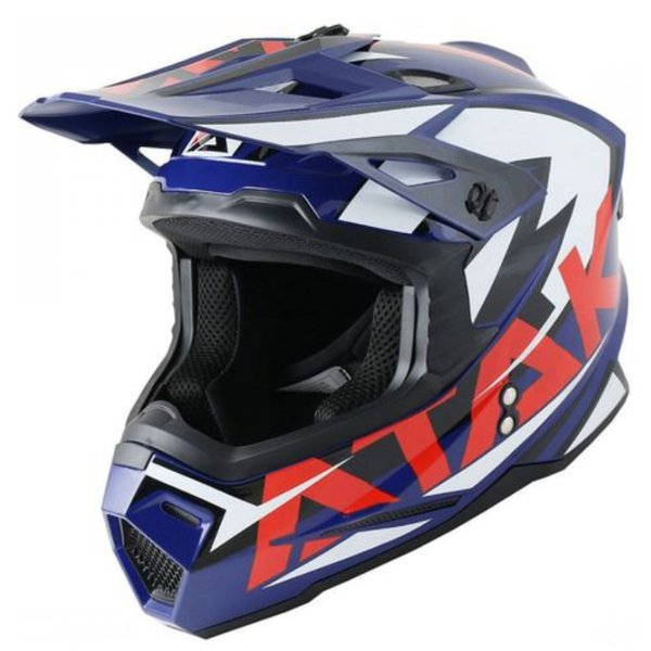 Шлем кроссовый ATAKI JK801 Rampage (синий/красный глянцевый, XL, 020229-880-1030)