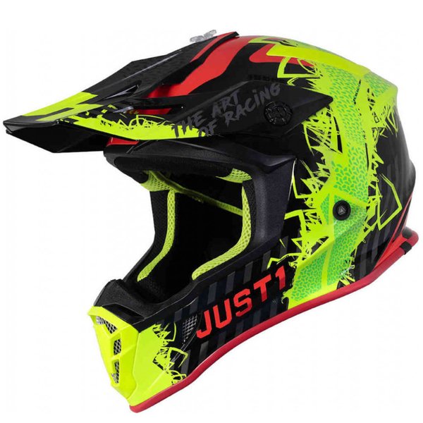 Шлем кроссовый JUST1 J38 Mask (Hi-Vis желтый/красный/черный, L, 020035-941-7797)