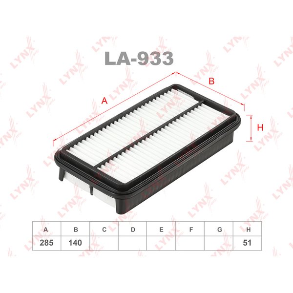 Фильтр воздушный Lynx LA-933 (A-960 Vic/A-1412 Sakura)