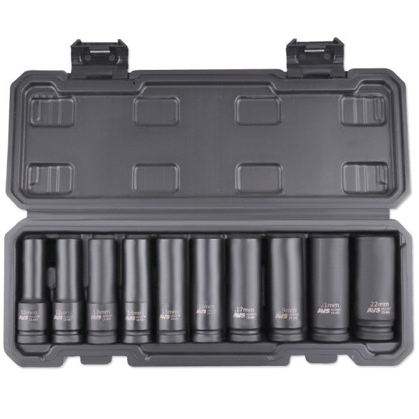 Набор головок торцевых 1/2 10-22мм ударных глубоких 10 предм. AVS