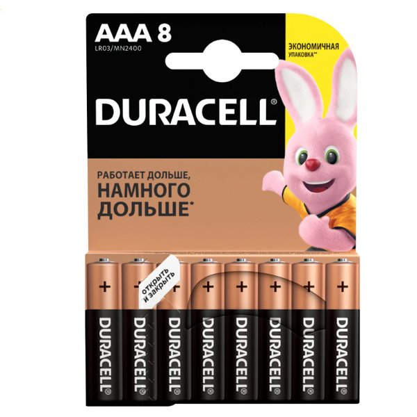 Батарейка Duracell BASIC AAA LR03 BL-8 8шт