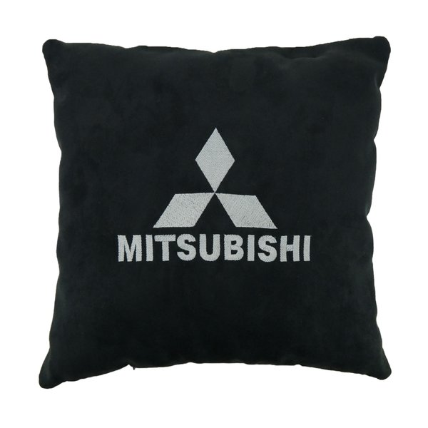 Подушка автомобильная с логотипом Mitsubishi черная