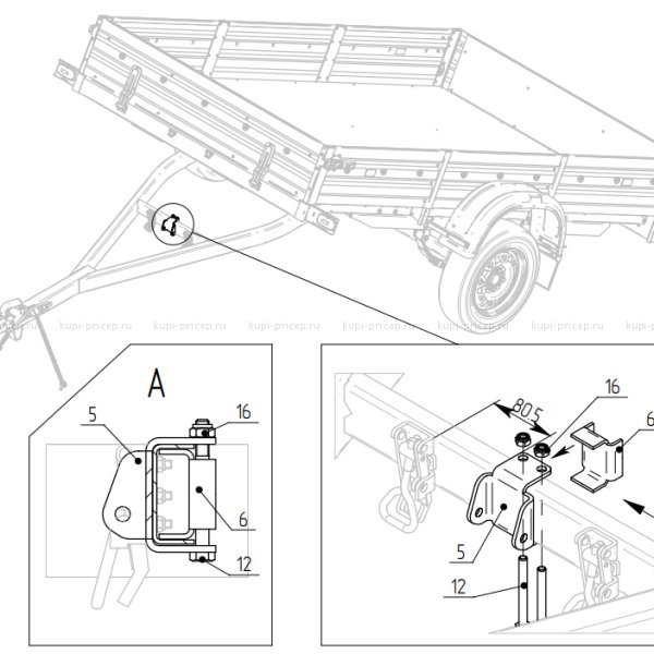 Домкрат платформы МЗСА 8615.0003