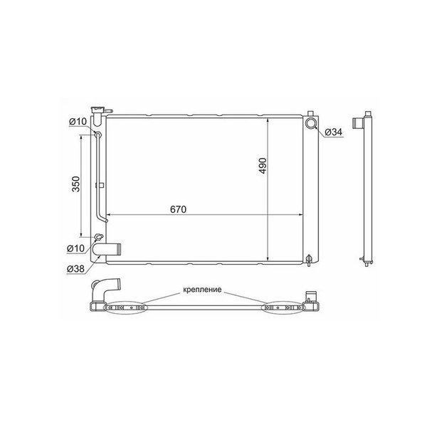 Радиатор Toyota 16041-20314 Sat TY0003-MCU30 MCU3# 1/3MZ-FE металлические бачки ATM 