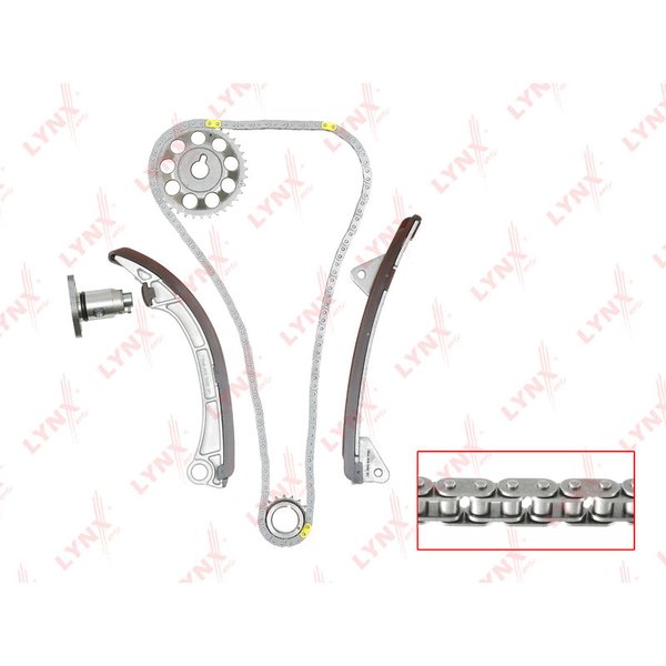 Комплект для замены цепи ГРМ Toyota 1/3/4ZZ-FE без муфты VVTI Lynx TK-0038 (T022B,13506-22030)
